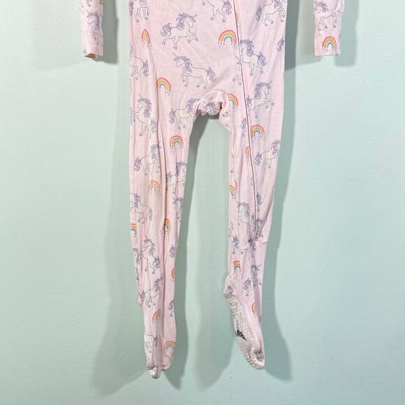 Free Birdees Pink Unicorn Full Zip Bamboo Footed Pajamas Size 18-24M - Picture 3 of 5